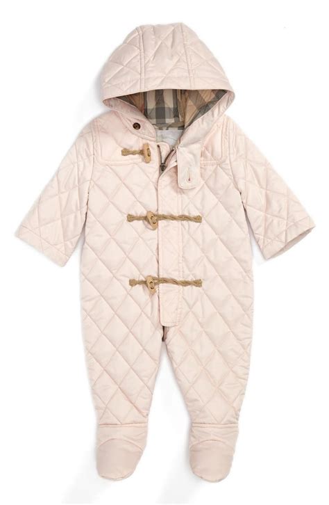 gold burberry snowsuit|baby girl down snowsuit.